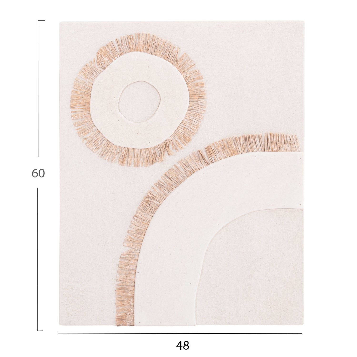 Декорация за стена Санторини цвят бял-натурал 48×4,5×60