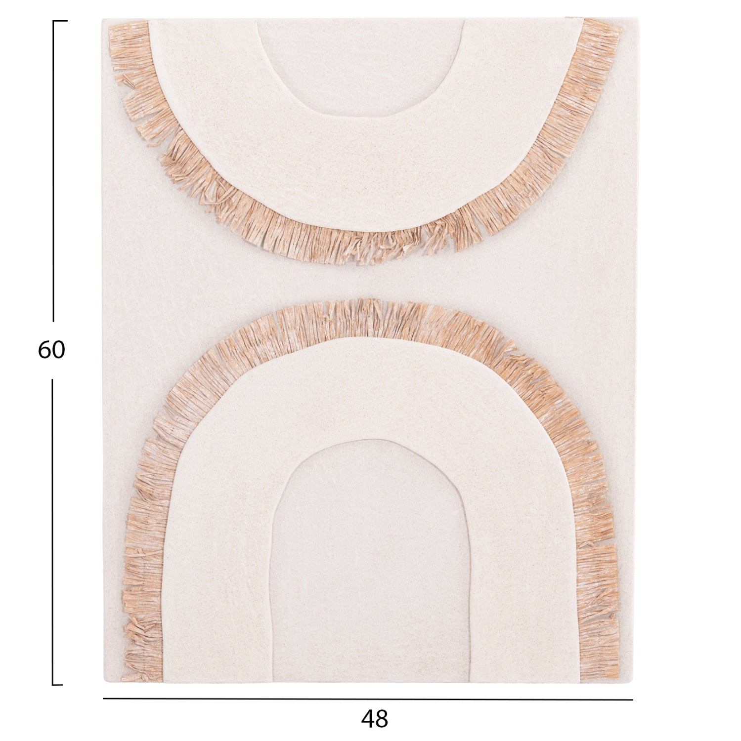 Декорация за стена Санторини цвят бял-натурал 48x4,5x60