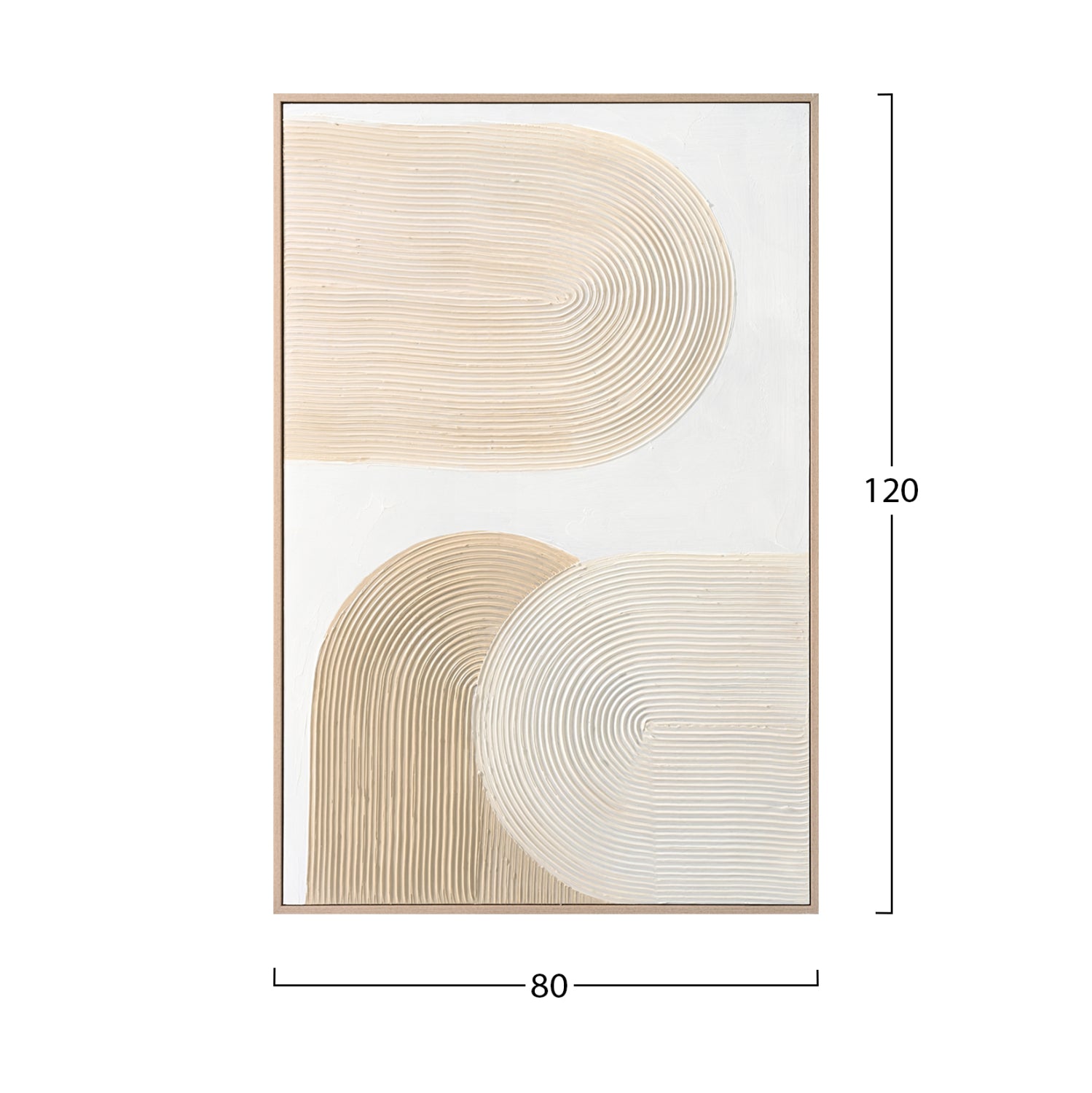 Картина цвят пясъчен-бежова рамка 80x3,5x120