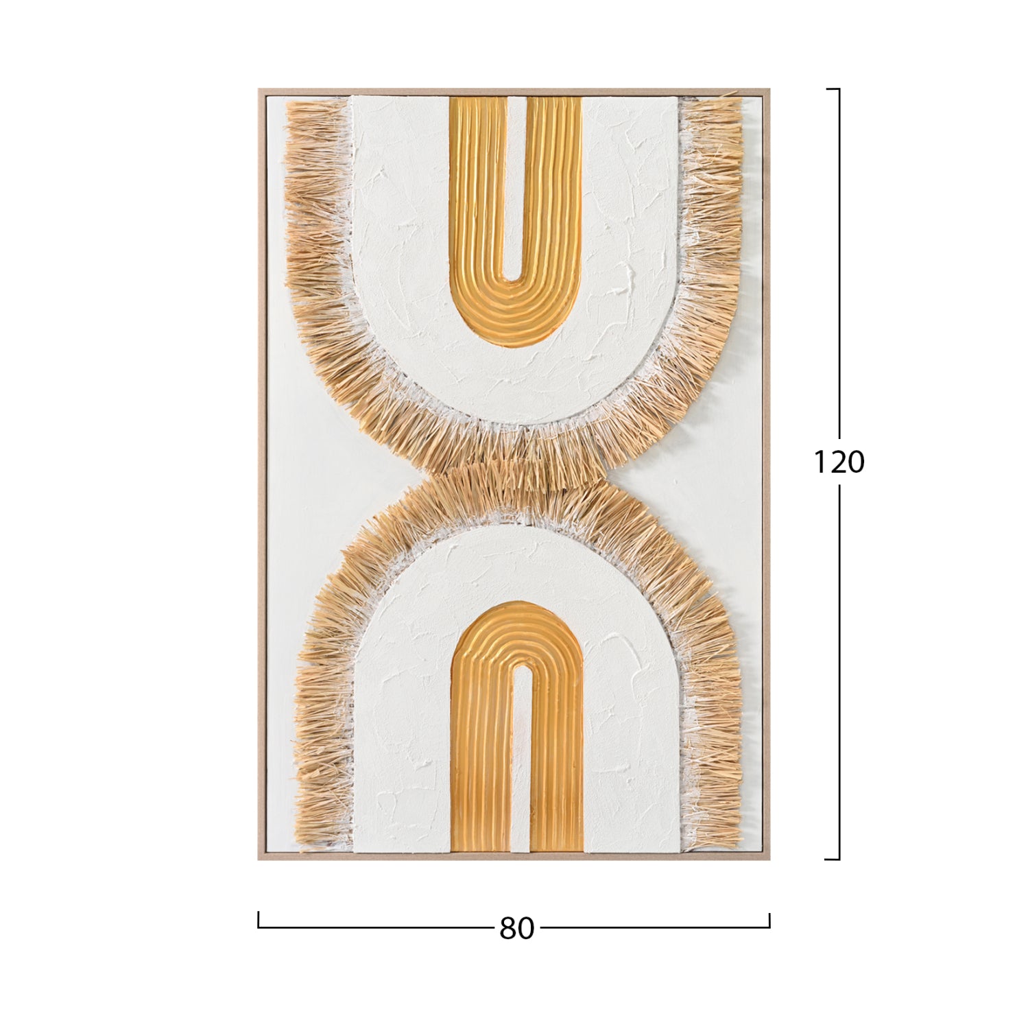 3d картинацвят бял-бежова рамка 80x3,5x120