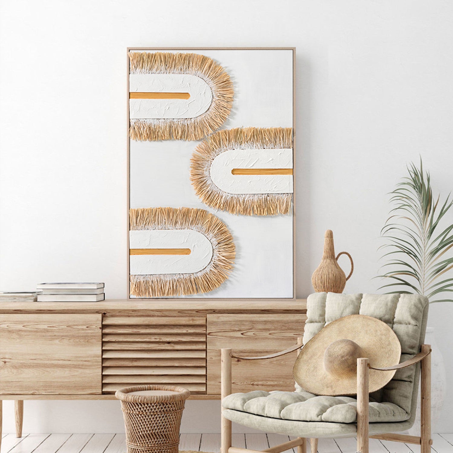 3d картина цвят бял-бежова рамка 80x3,5x120