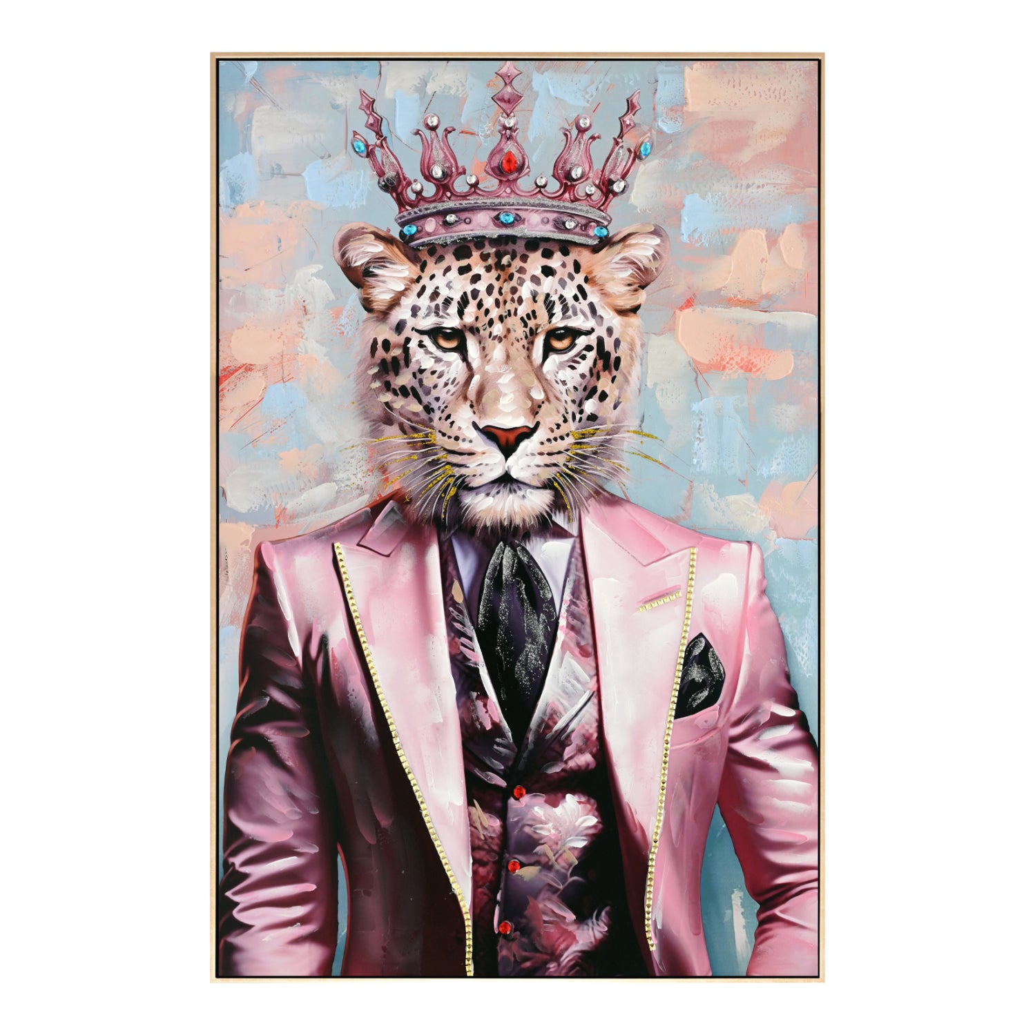 Картина LEOPAR с бежова рамка 82x4,5x122