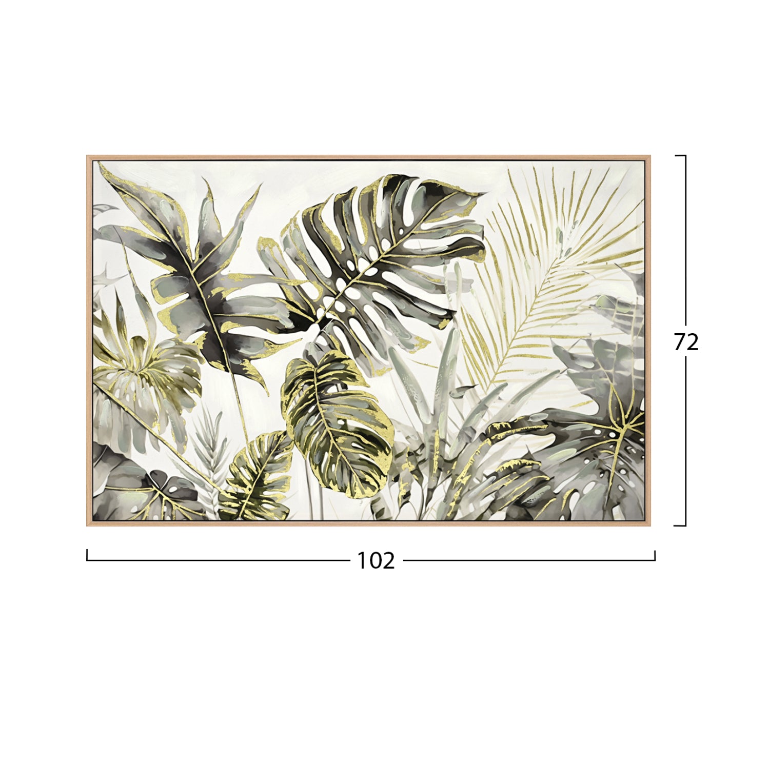 Toixoy тропико картина бежова - рамка върху платно 102x4.5x72см