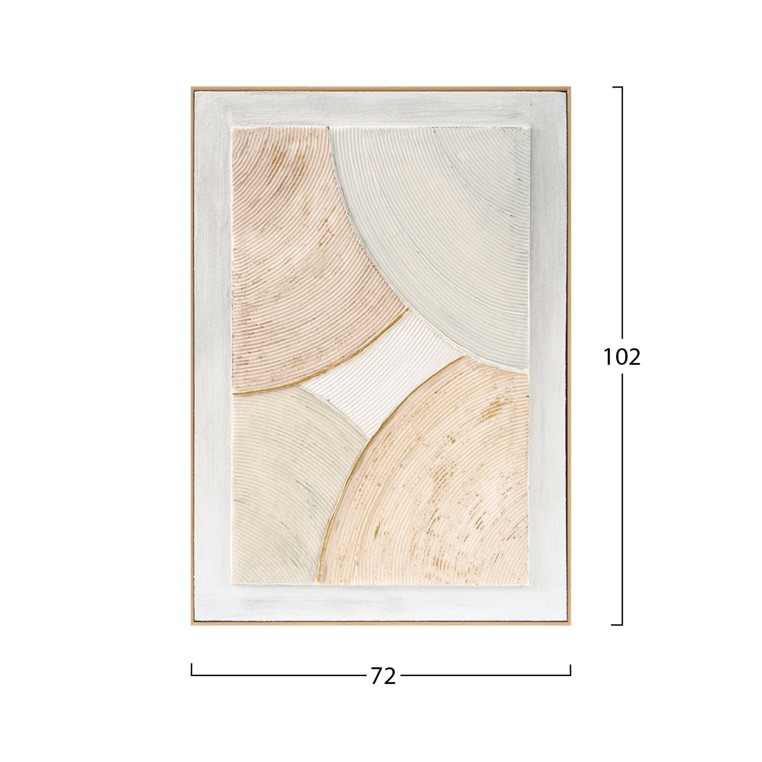 3d картина ръчно изработени криви в бежова рамка 72x5X102см.