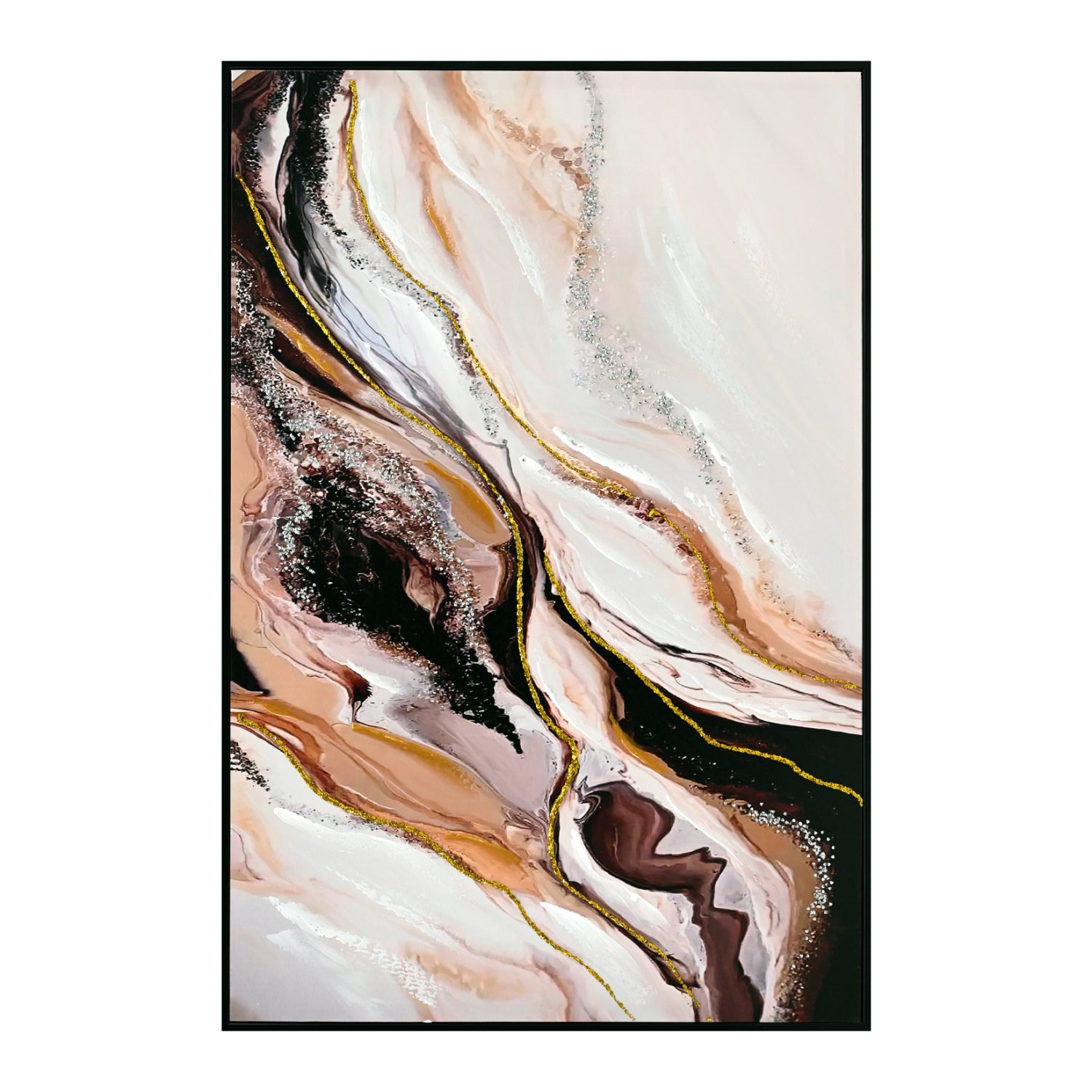 Картина абстрактен принт с черна рамка 62x4x92