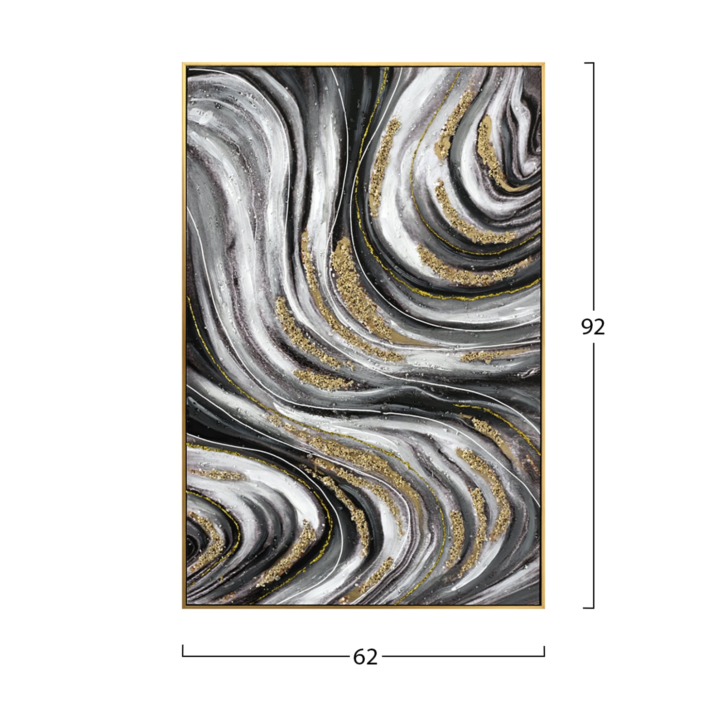 Картина абстрактен принт с бежова рамка 62x4.5x92см.