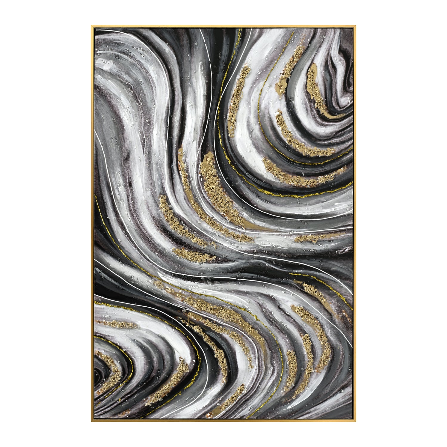 Картина абстрактен принт с бежова рамка 62x4.5x92см.