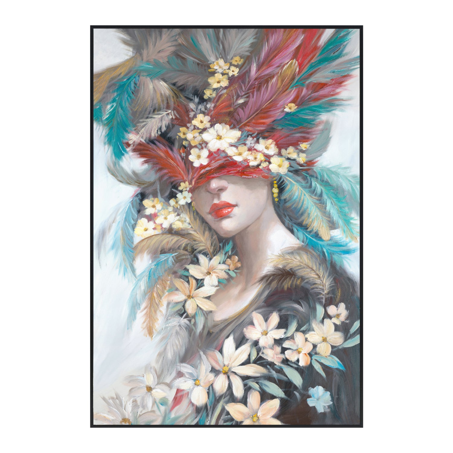 Картина ONNANOKO женско лице черна рамка 82x4.5x122см.