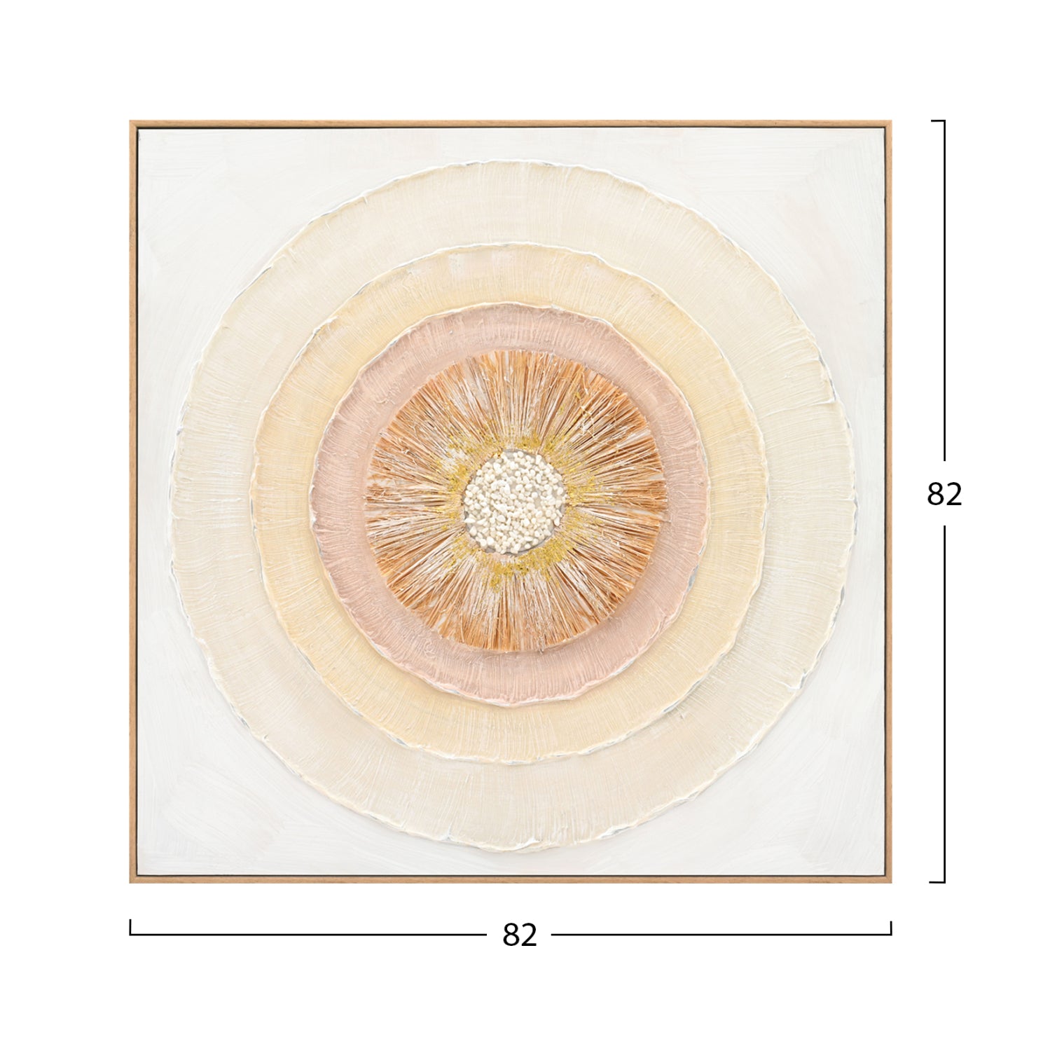3d картина с бежова рамка 82x4,5x82 кръгове