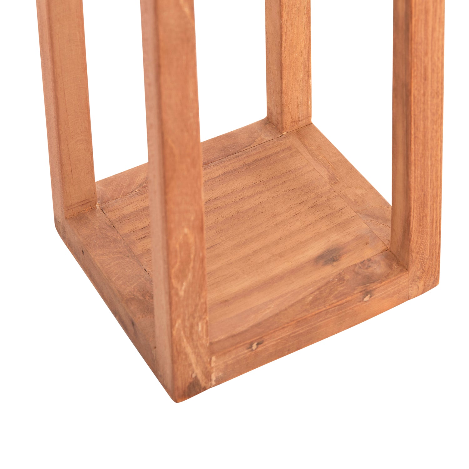 Декоративен настолен фенер FENT тиково дърво 15х15х30-53см