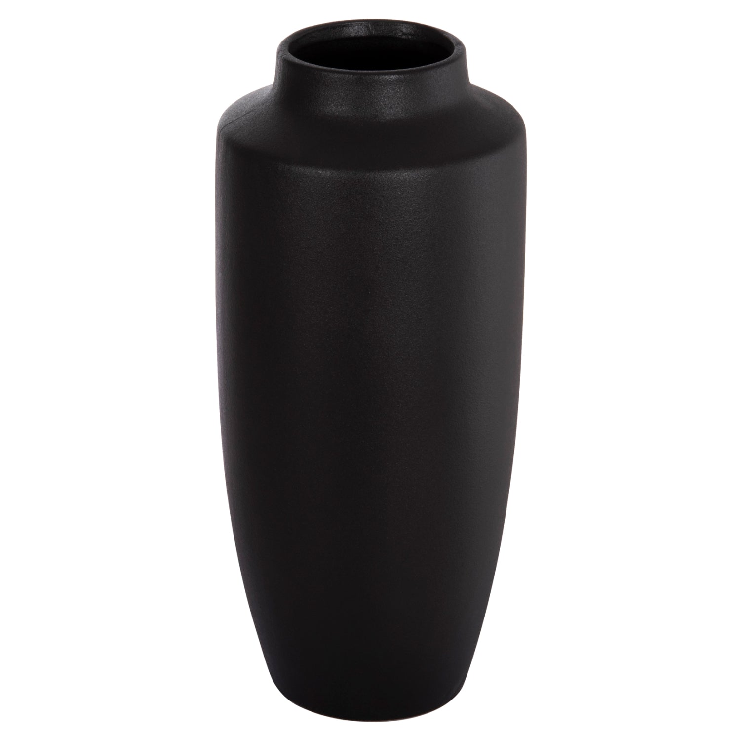 Керамична декоративна ваза за маса , Galad, черна матова, φ17.5x40см