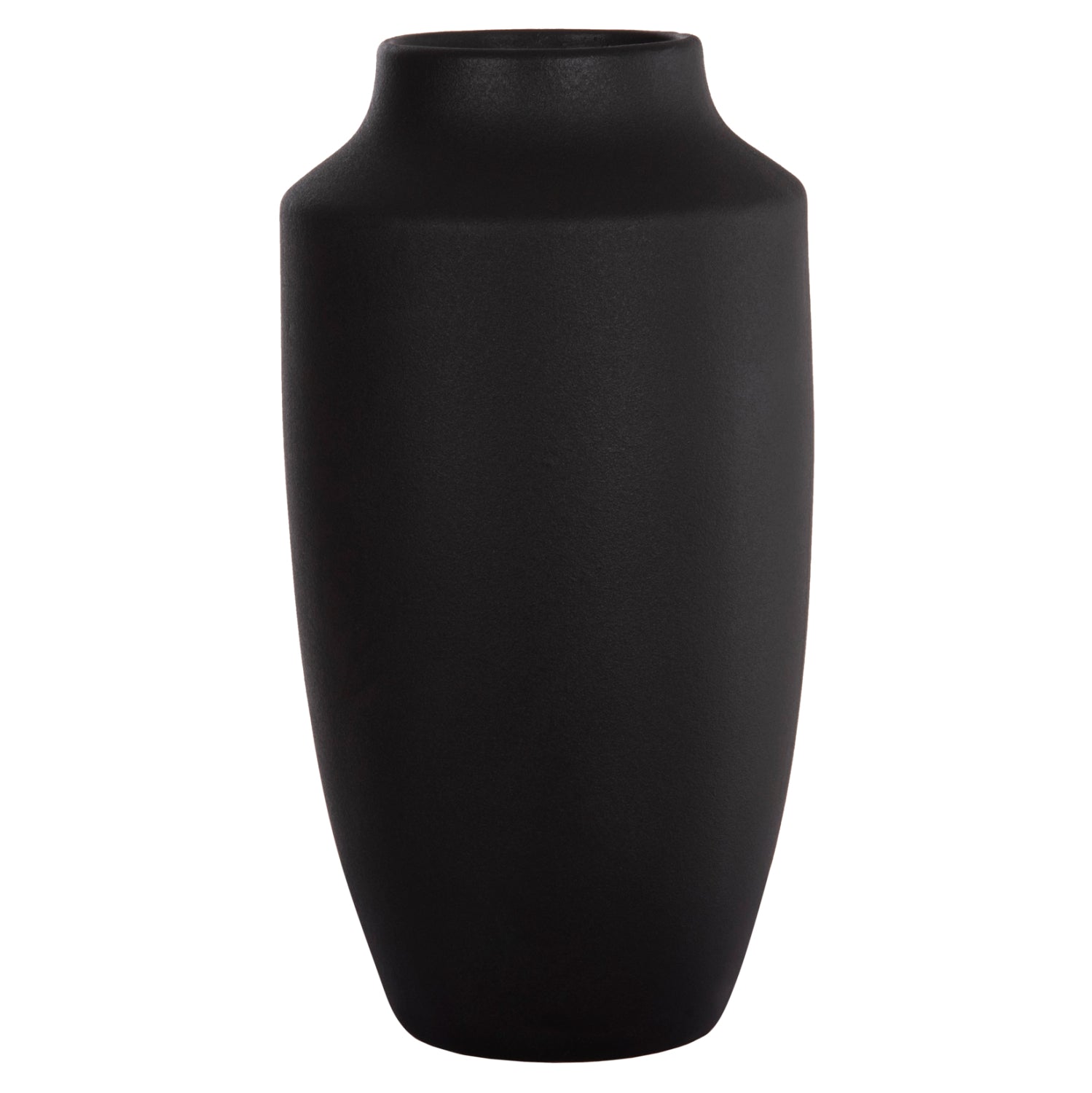 Керамична декоративна ваза за плот, galad, черна матова, φ16x32hсм