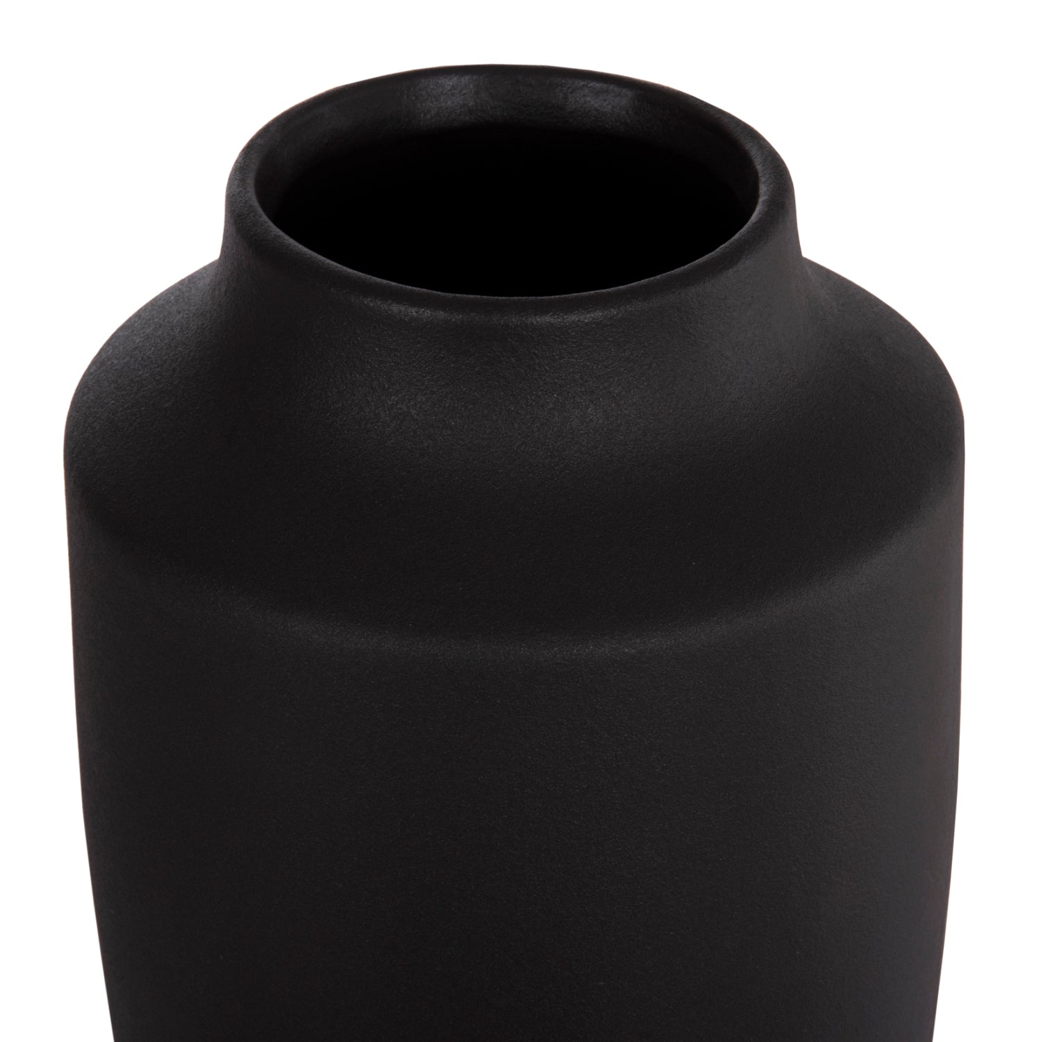 Керамична декоративна ваза за плот, galad, черна матова, φ16x32hсм