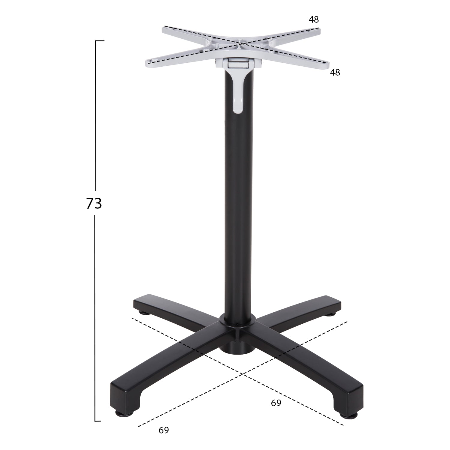 Сгъваема основа 69X69X73 -черен цвят