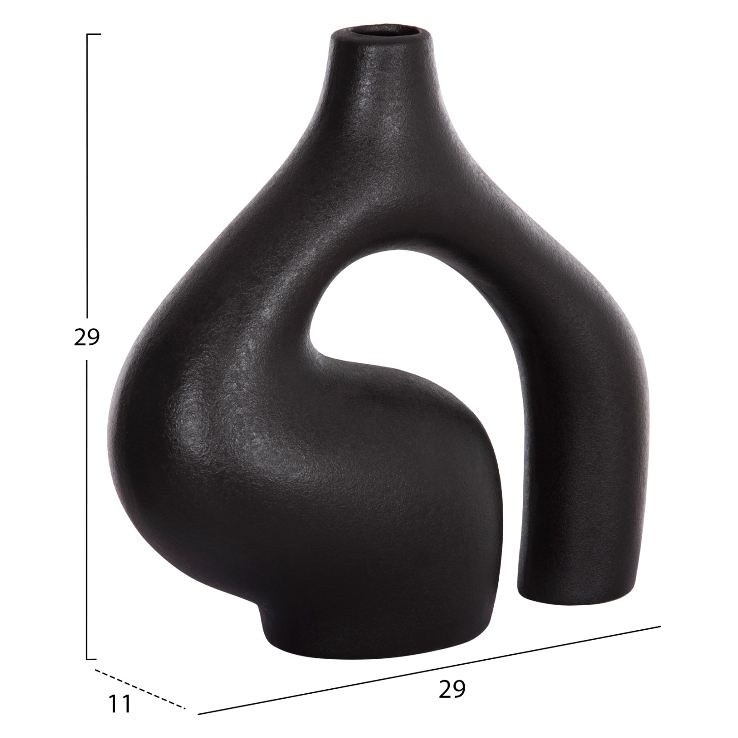 Декоративен керамичен плот за маса ISIL черен мат 29x11x29см