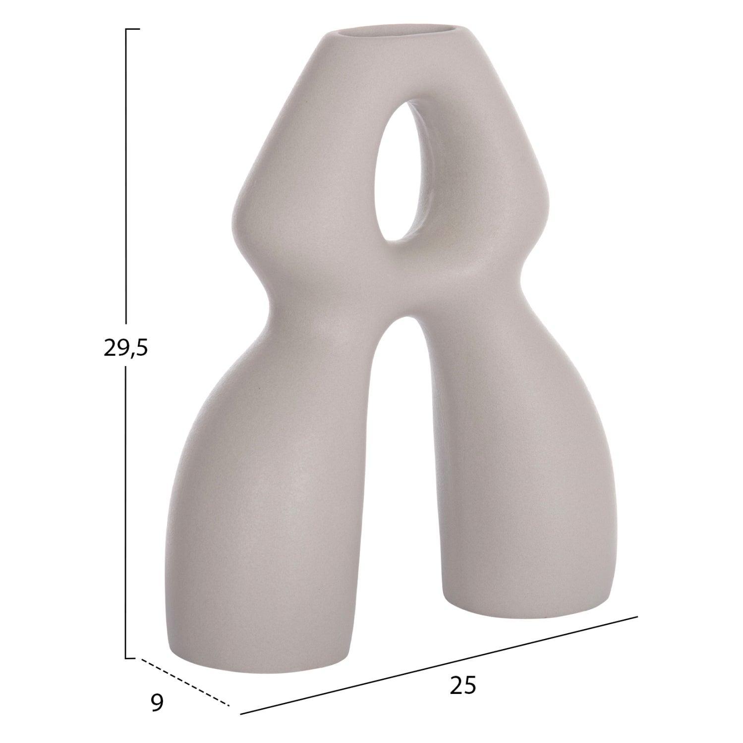 Декоративен керамичен плот за маса ISIL сив мат 25x9x29.5см