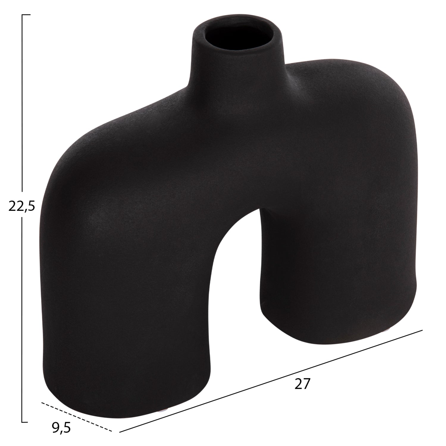 Декоративен керамичен плот за маса ISIL черен мат 27x9.5x22.5y см