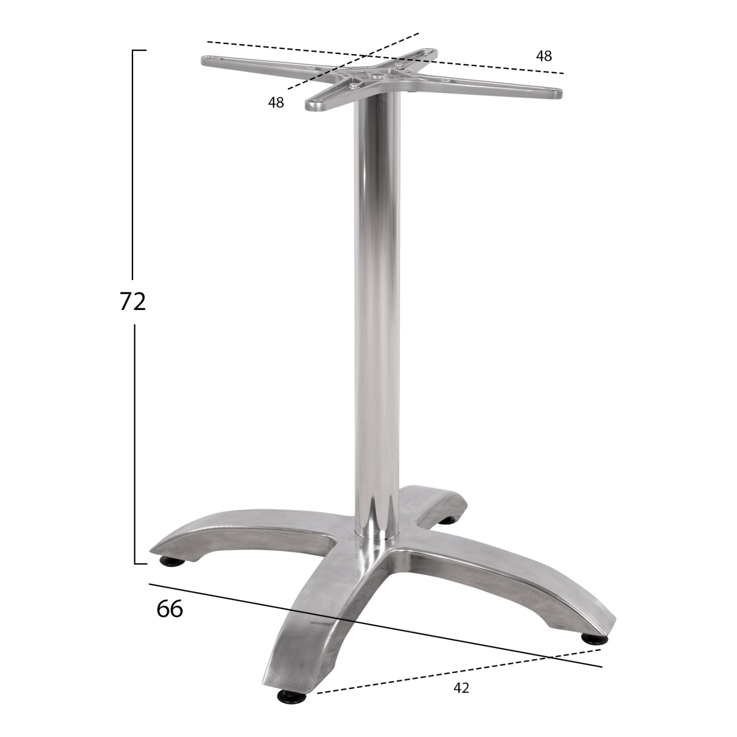 Основа за маса 460.03/алуминиева 66Χ66Χ73см-хром