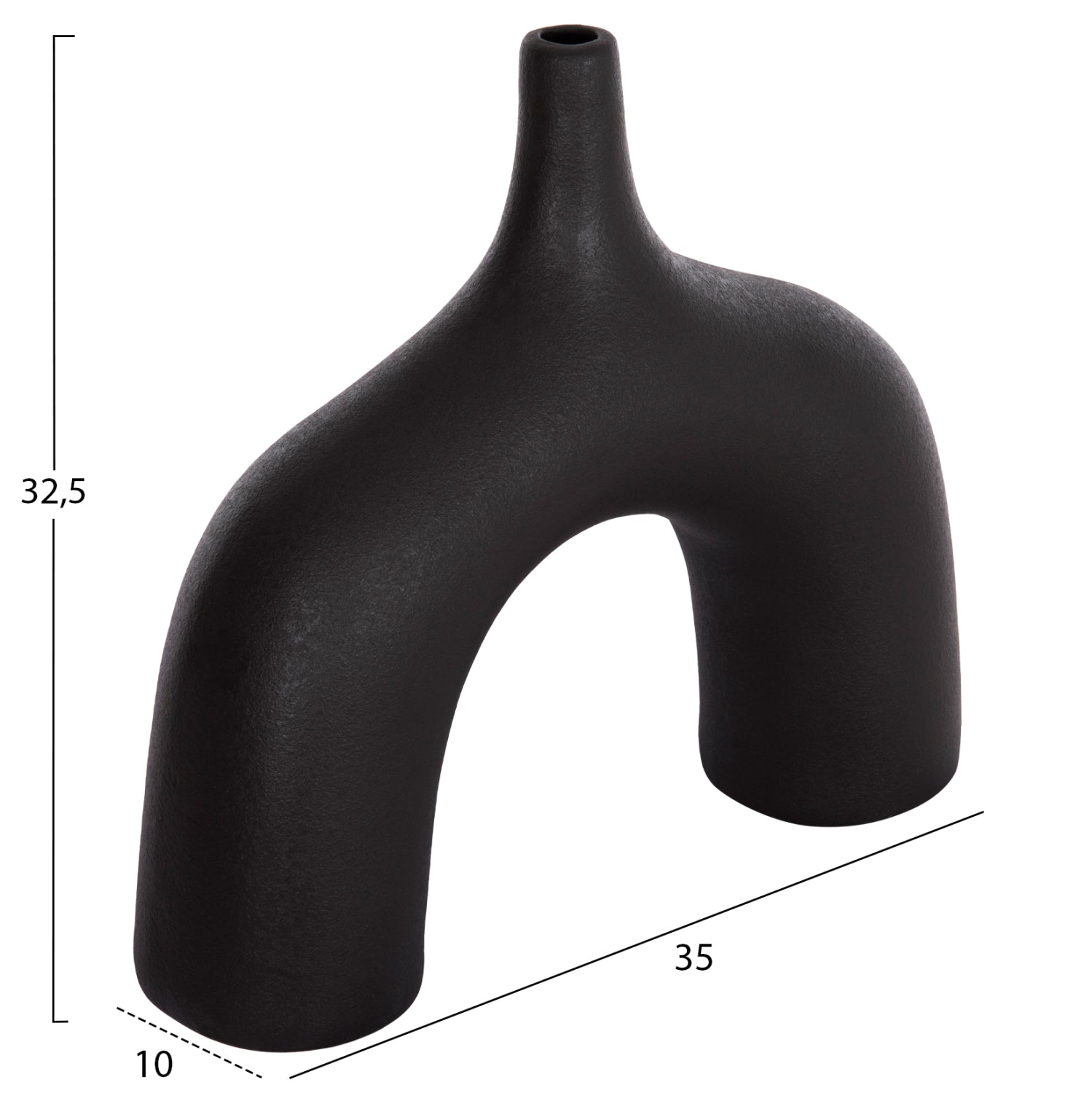 Декоративен керамичен плот за маса ISIL черен мат 35x10x325см