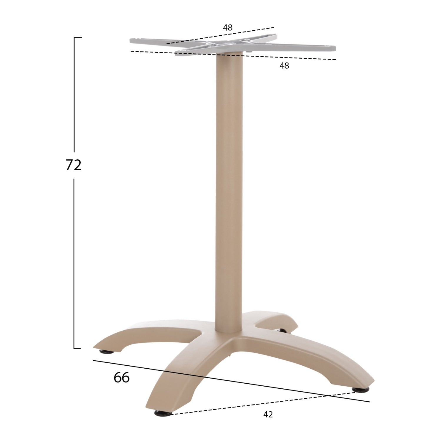 Aлуминиева основа  460.25/ капучино мат 68x68x72см. с кръст 48х48см.