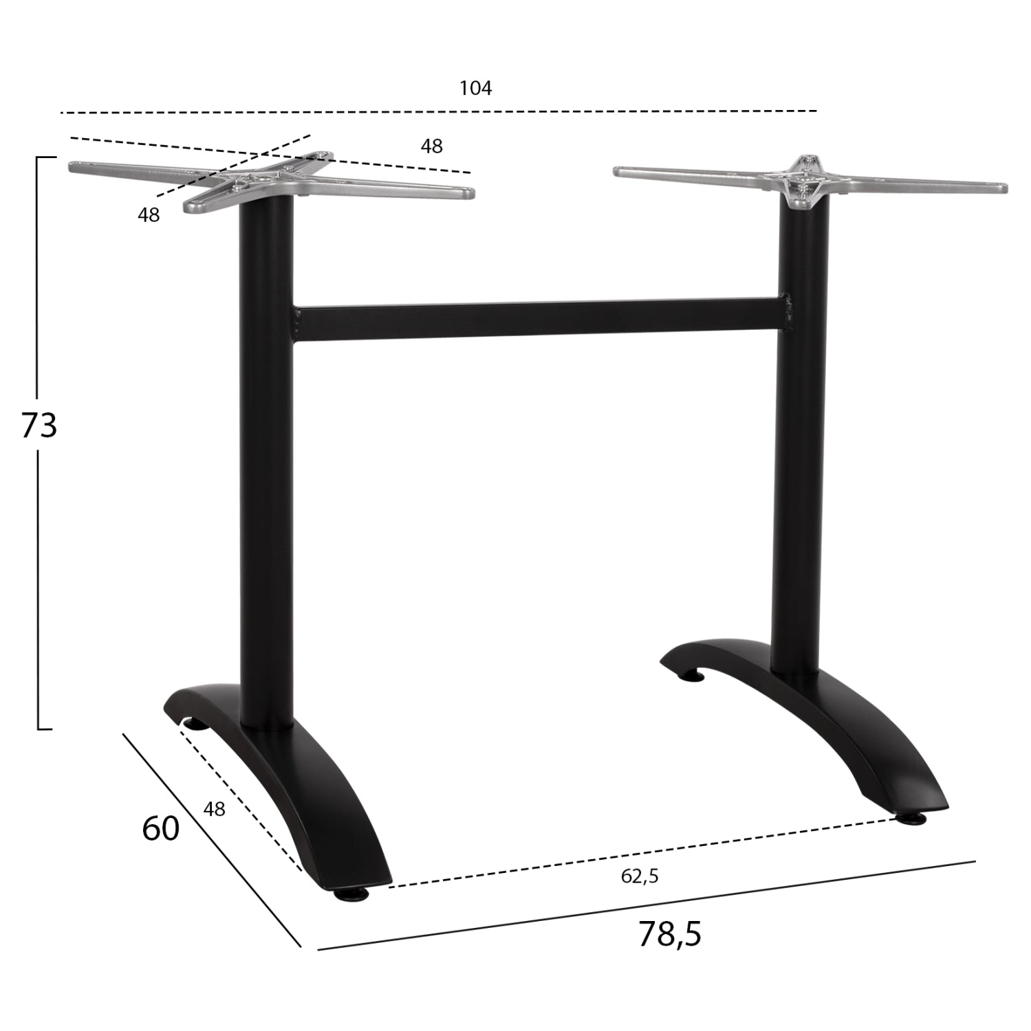 Основа за маса 78Χ60Χ73 -черен мат /461.01