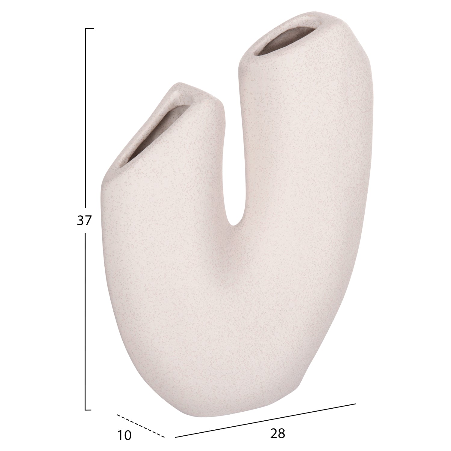 Декоративен керамичен плот за маса ARKEN кристално бял 28x10x37см