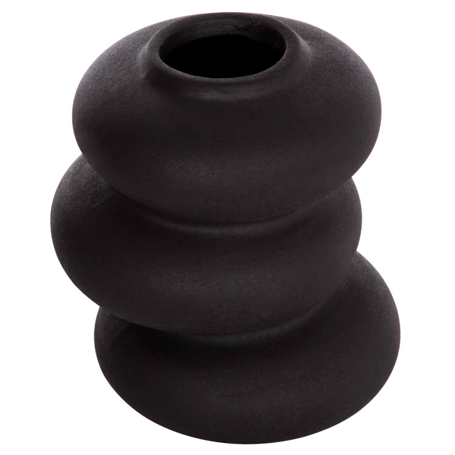 Декоративен керамичен плот за маса черен, матов, φ14x19hcm