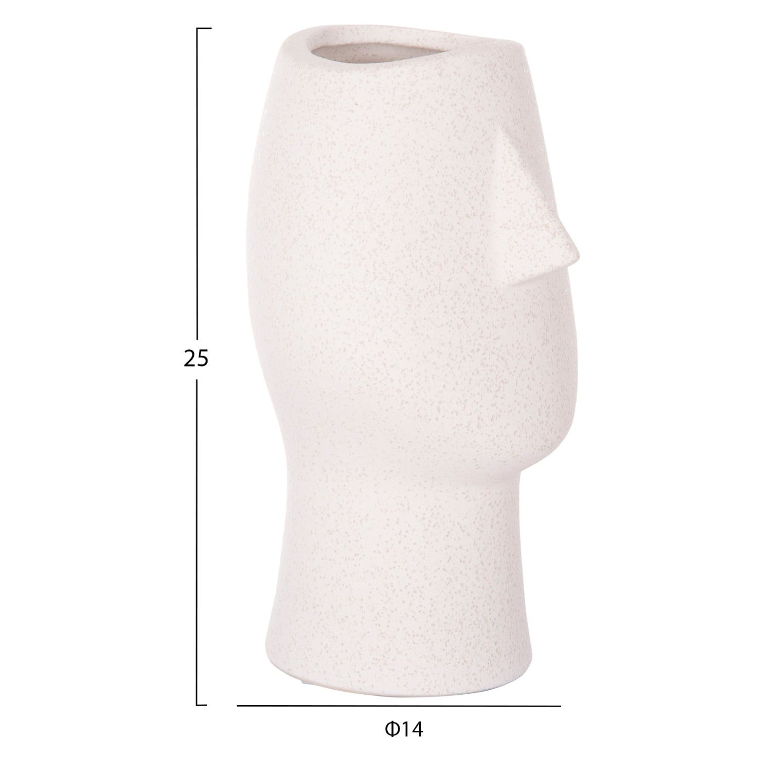 Декоративен керамичен плот за маса HUMANS от бял кристал, φ14x25cm