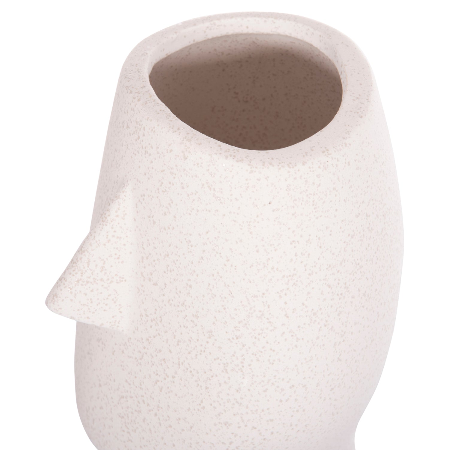 Декоративен керамичен плот за маса HUMANS от бял кристал, φ14x25cm