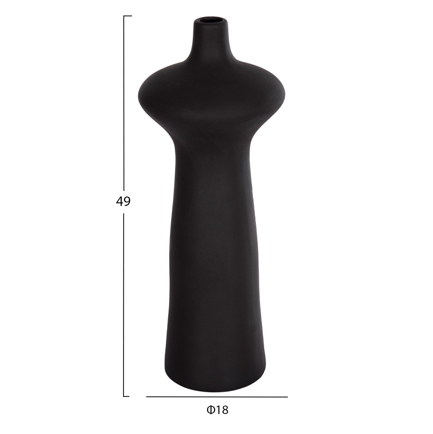 Декоративен керамичен плот за маса SCEPTER , черен мат, φ18x49hcm