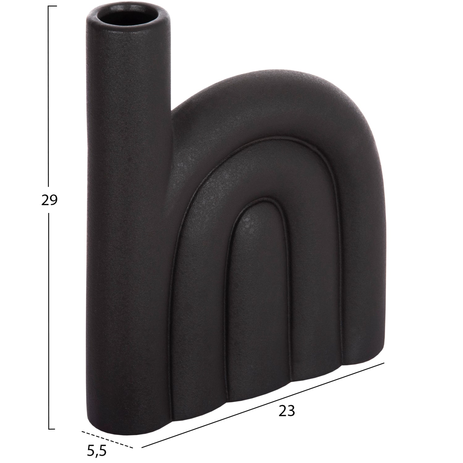 Декоративен керамичен плот за маса Аrcon черен мат 23x5.5x29в см