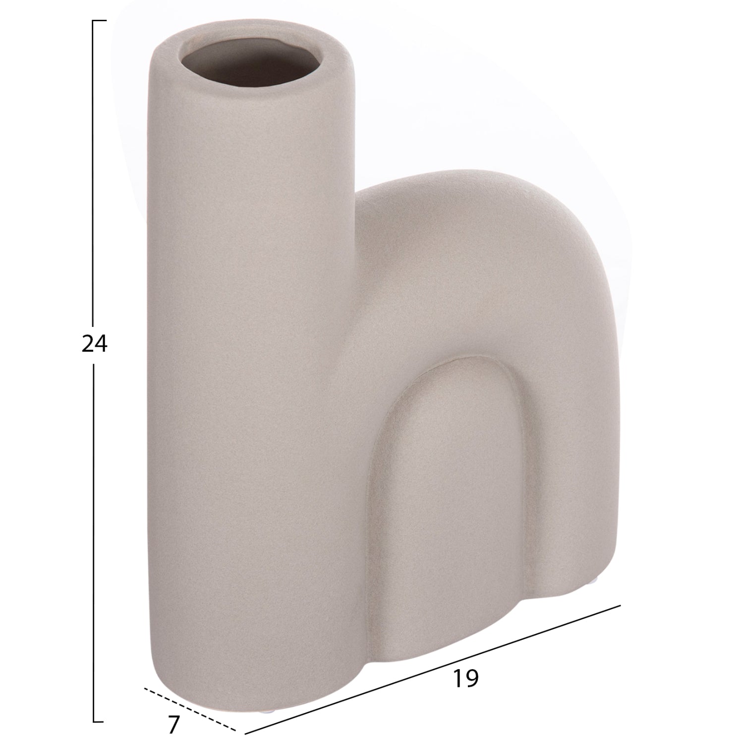 Декоративен керамичен плот за маса Аrcon сив мат 19x7x24см