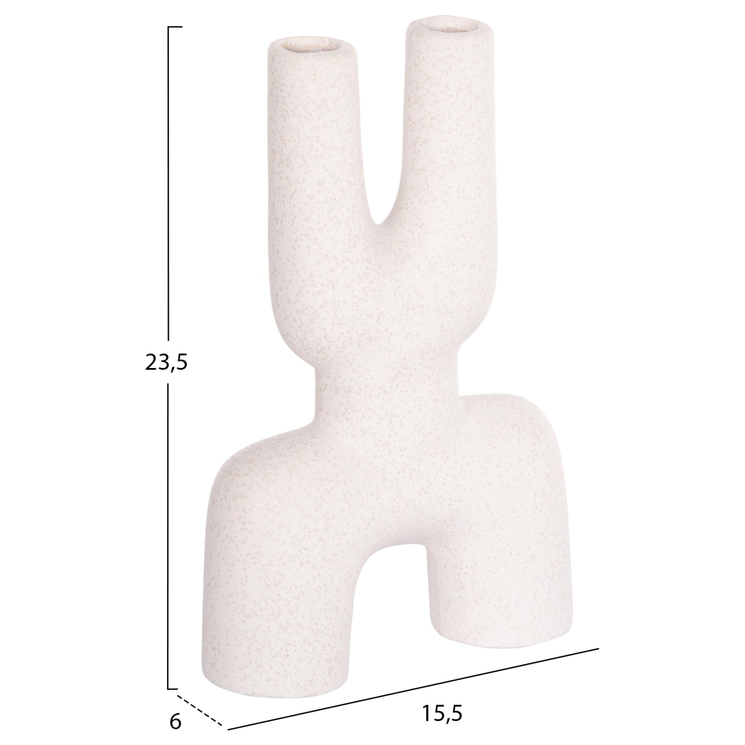 Декорация  керамична за маса MANI бял, кристален, 15.5x6x23.5см