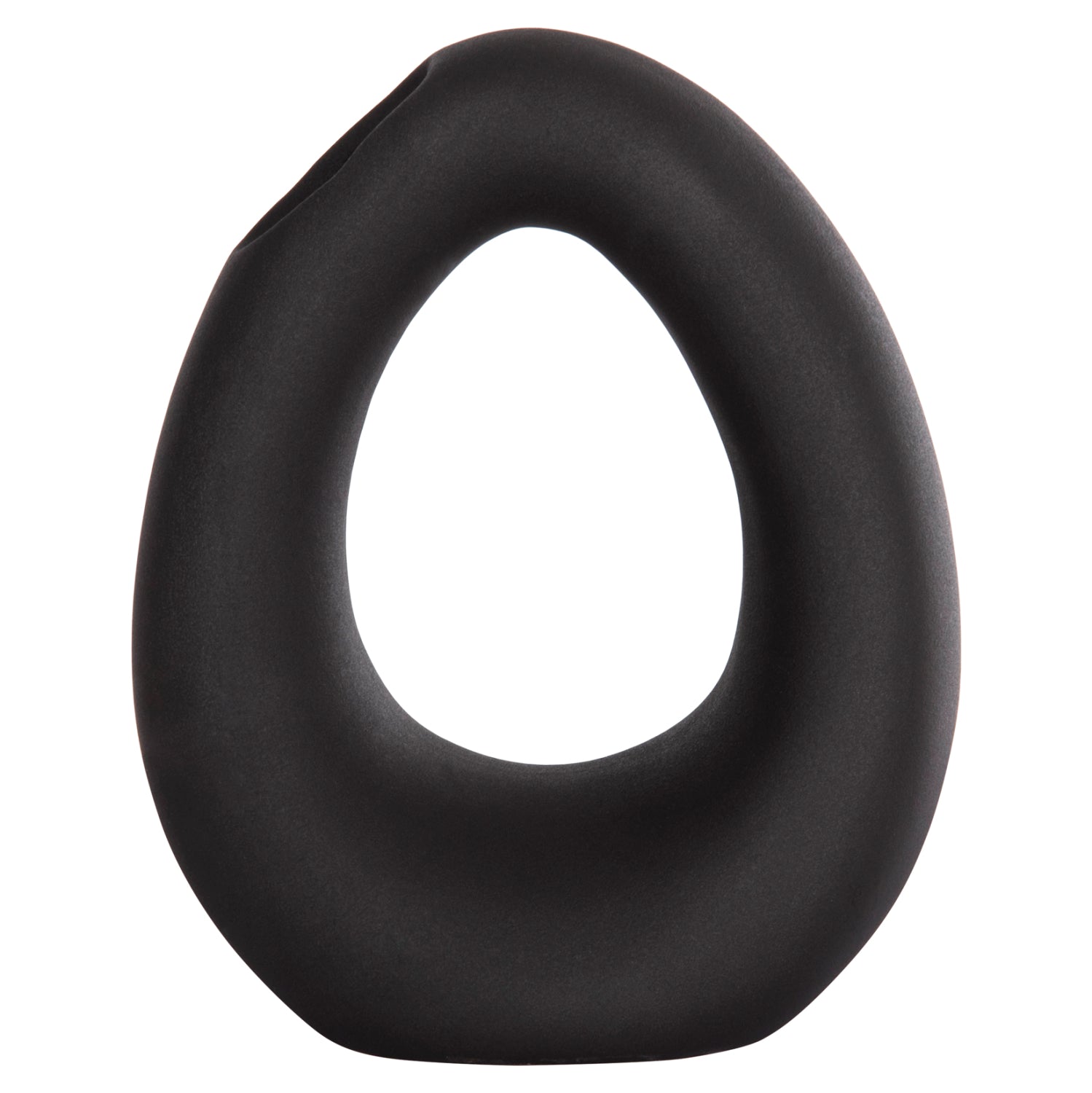 Декоративен керамичен плот за маса елипсовиден, черен, матов, 16.5x9x20см