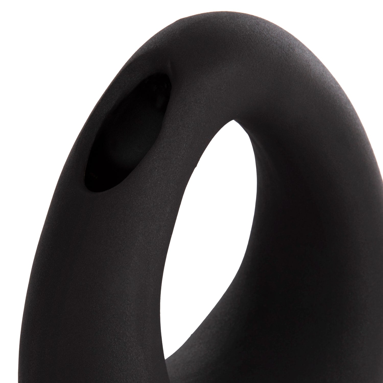 Декоративен керамичен плот за маса елипсовиден, черен, матов, 16.5x9x20см