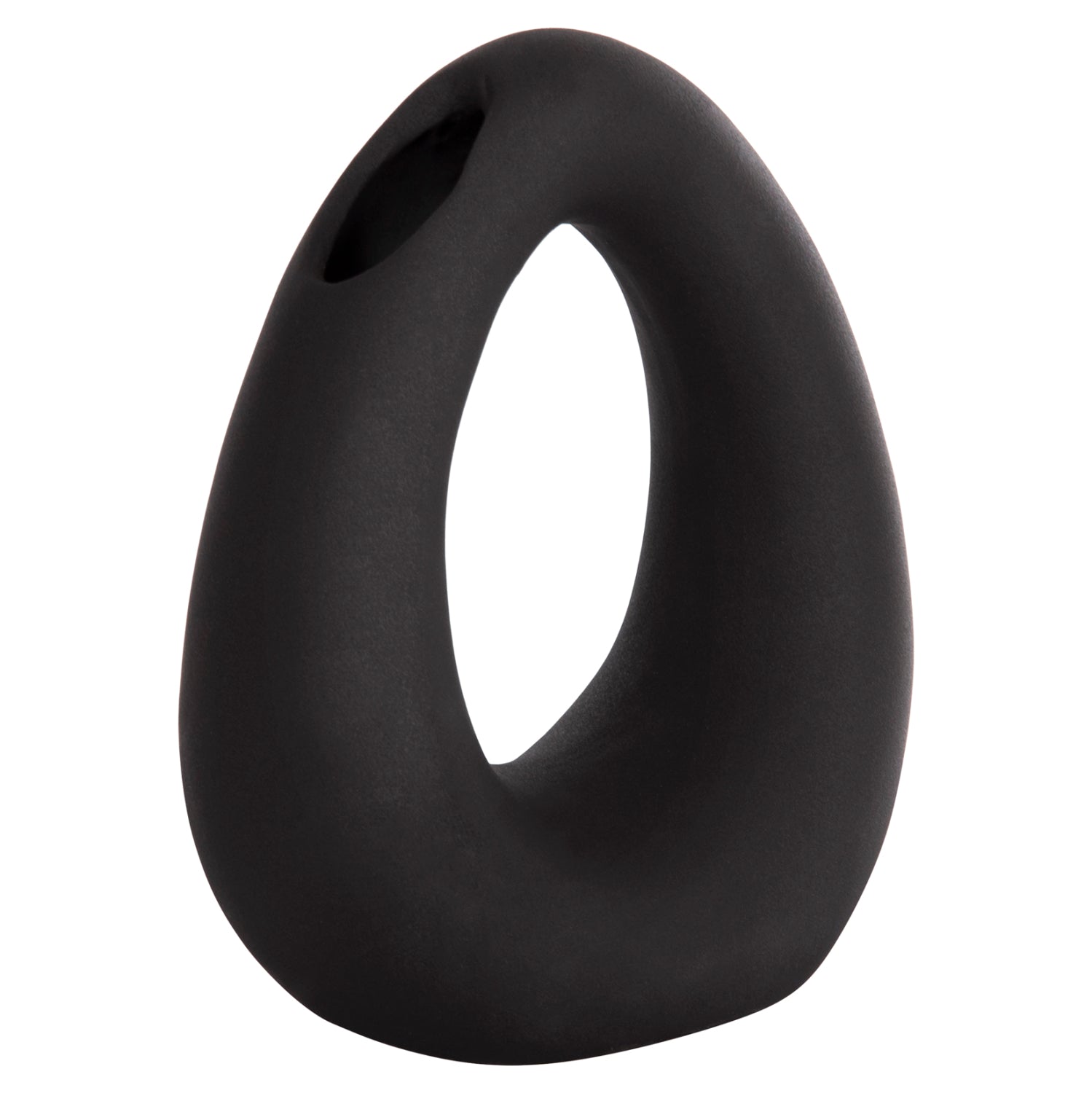 Декоративен керамичен плот за маса елипсовиден, черен, матов, 16.5x9x20см