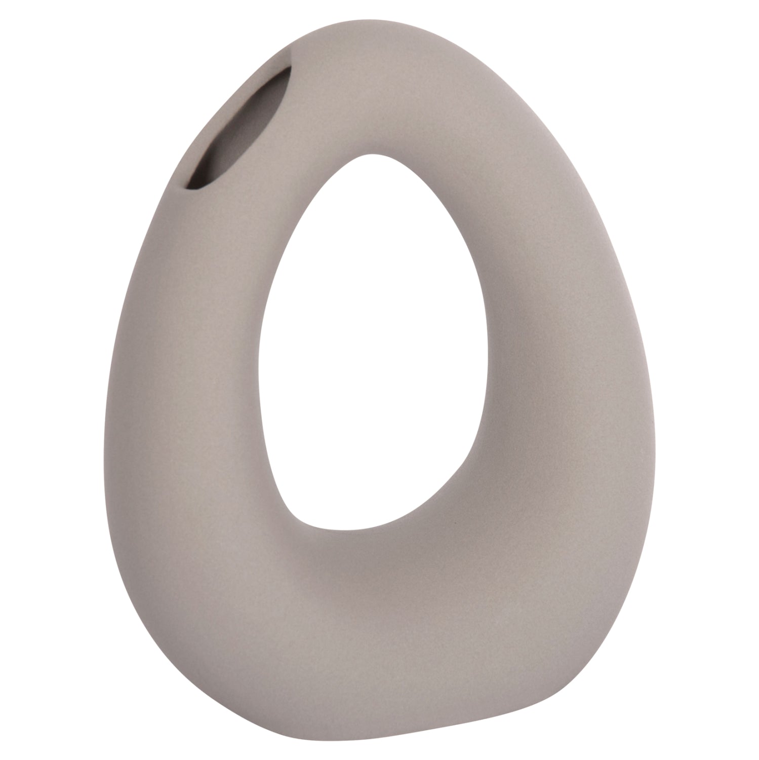 Декоративен керамичен плот за маса елипса/ сив, матов, 16.5x9x20см