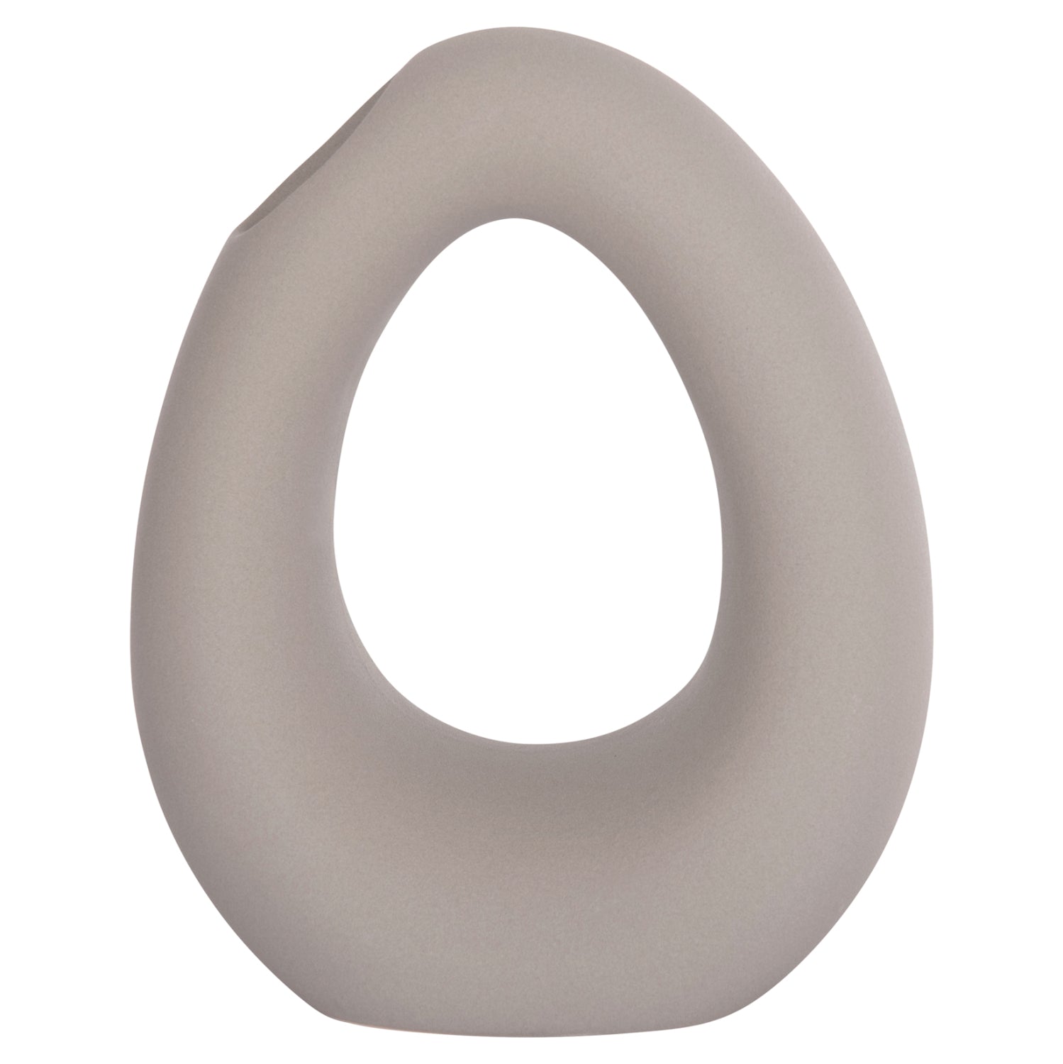 Декоративен керамичен плот за маса елипса/ сив, матов, 16.5x9x20см