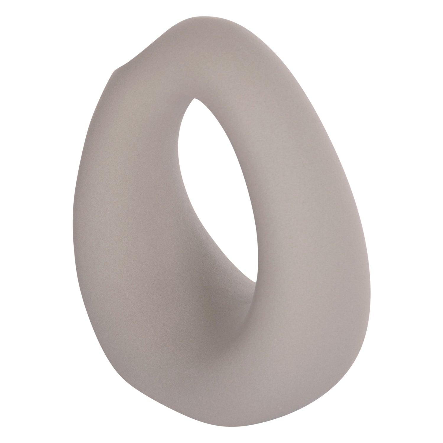 Декоративен керамичен плот за маса елипса/ сив, матов, 16.5x9x20см