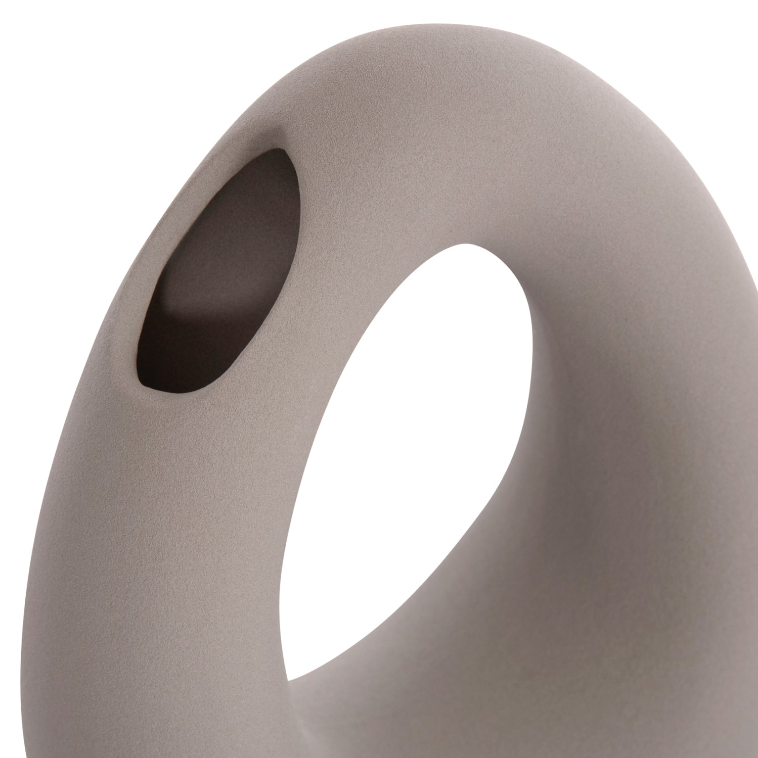 Декоративен керамичен плот за маса елипса/ сив, матов, 16.5x9x20см