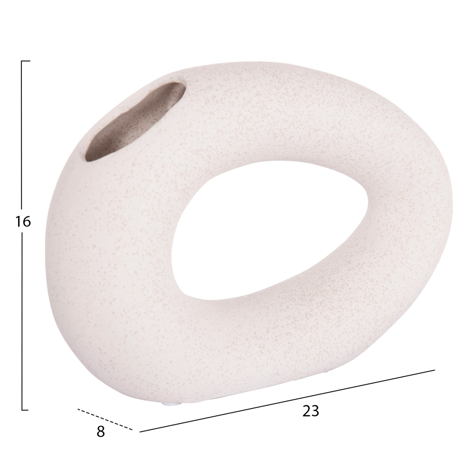 Декоративен керамичен плот за маса , елипса, кристален, 23x8x16см