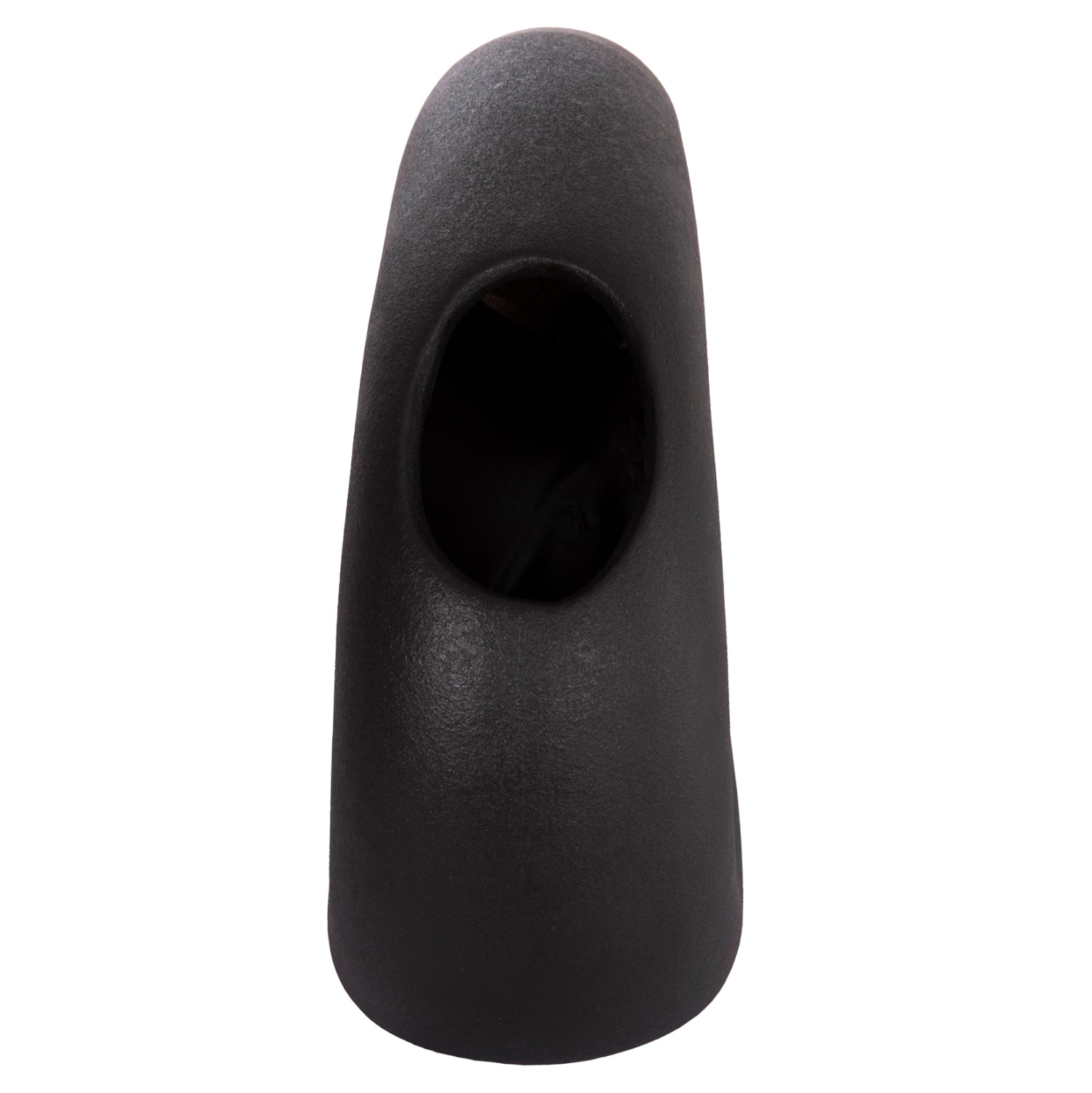 Декоративен керамичен плот за маса елипса, черен, матов, 23x8x16в см