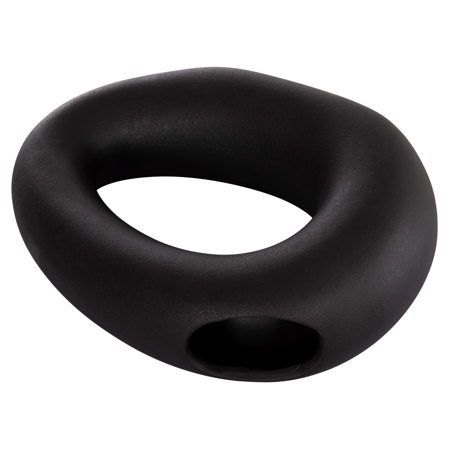 Декоративен керамичен плот за маса елипса, черен, матов, 23x8x16в см