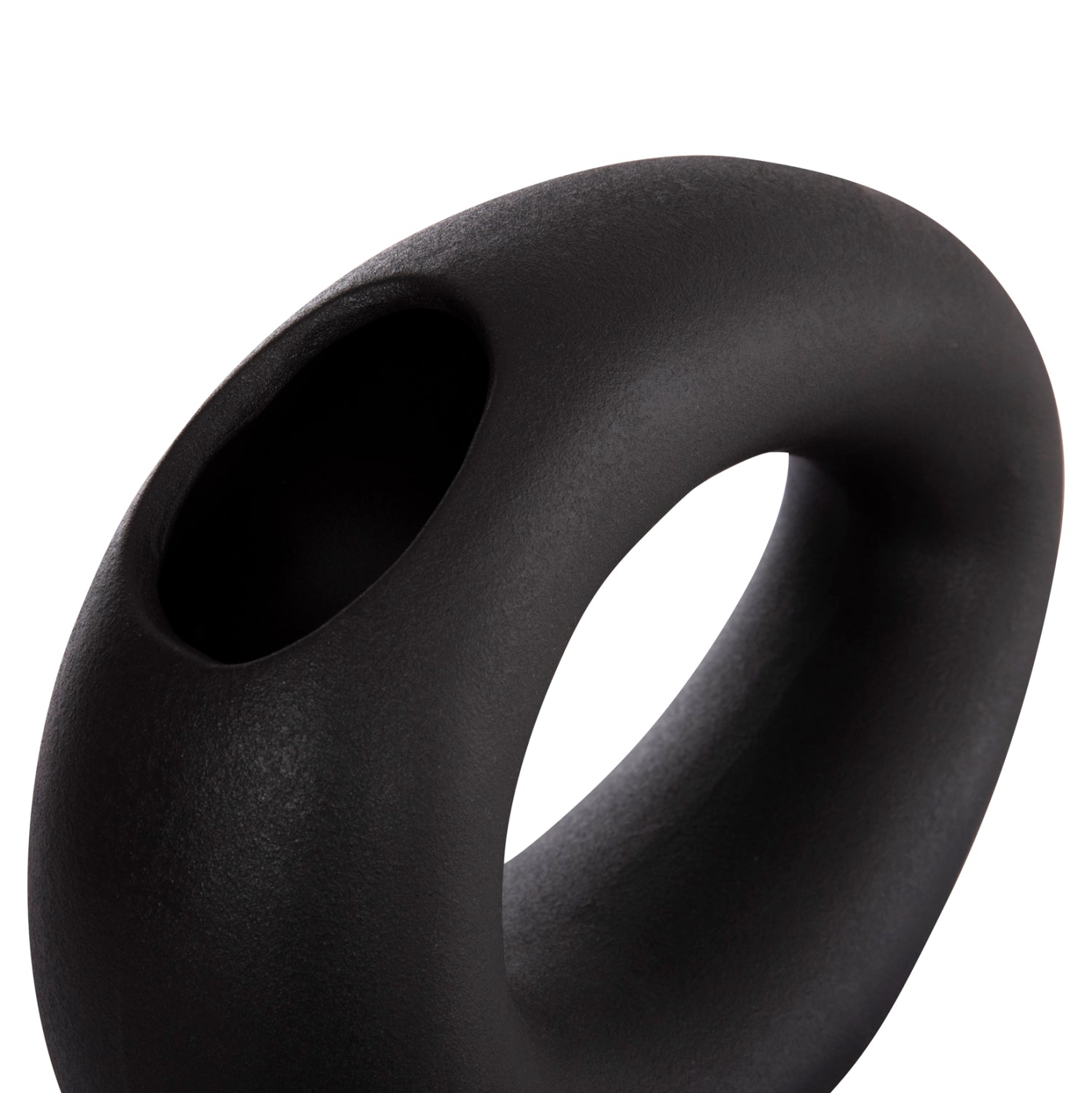 Декоративен керамичен плот за маса елипса, черен, матов, 23x8x16в см