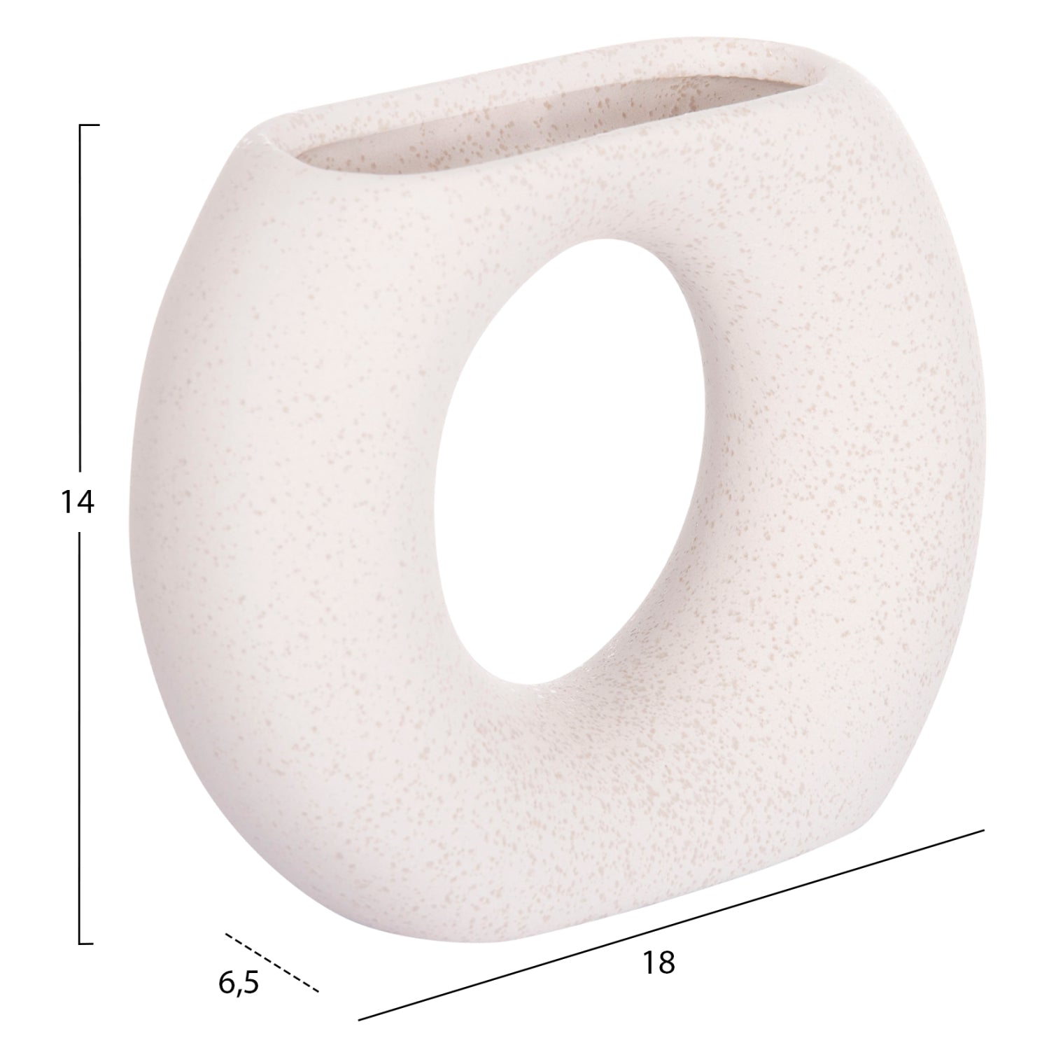 Декоративен керамичен плот за маса елипсовиден , сив, кристален, 18x6.5x14см
