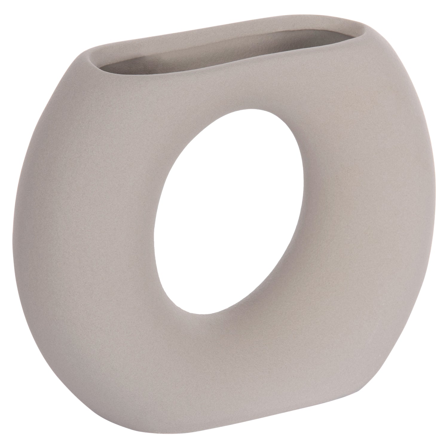 Декоративен керамичен плот за маса елипсовиден сив, матов, 18x6.5x14см