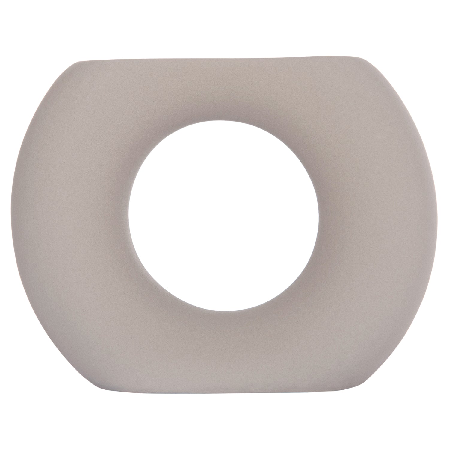 Декоративен керамичен плот за маса елипсовиден сив, матов, 18x6.5x14см