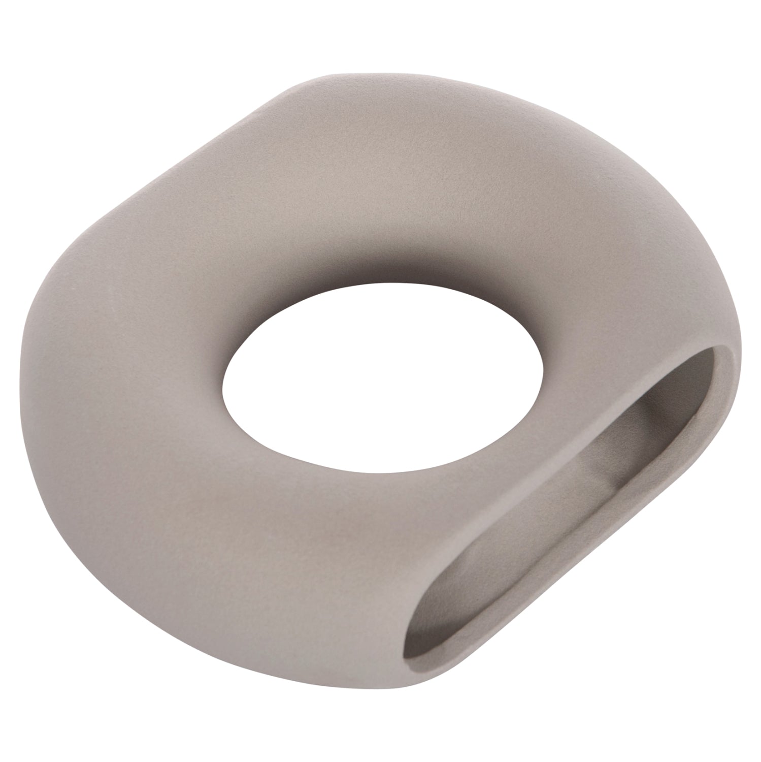 Декоративен керамичен плот за маса елипсовиден сив, матов, 18x6.5x14см