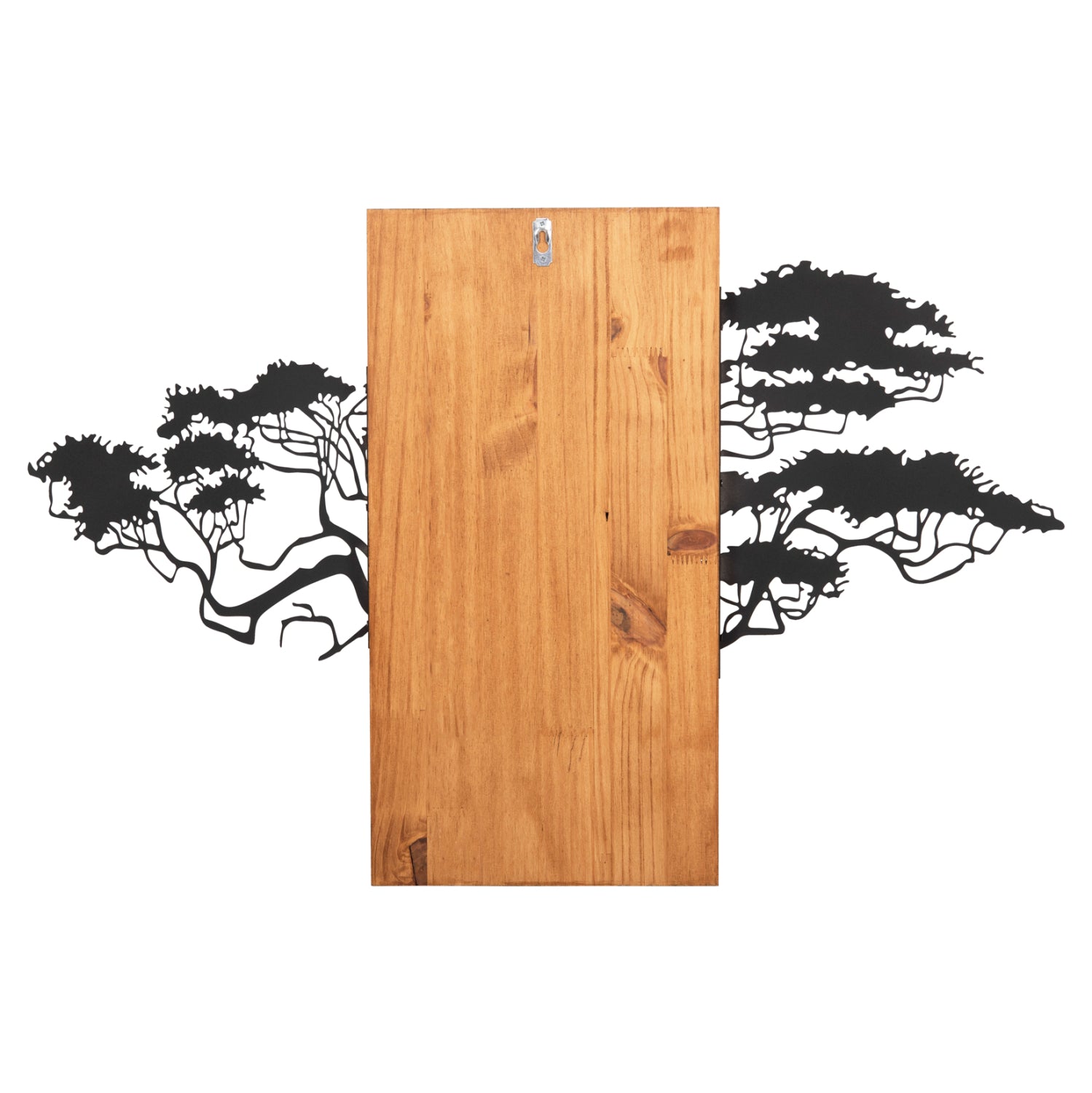 Декорация за стена цвят натурал-черен метал/дърво 90/58