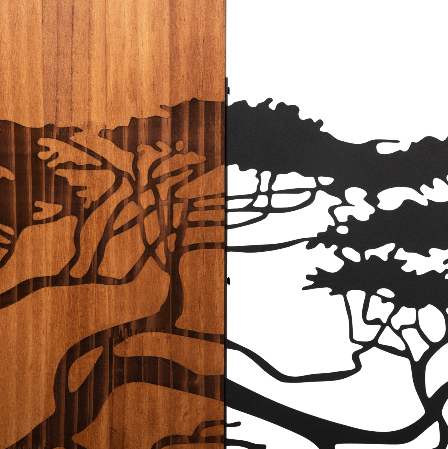 ДЕКОРАТИВНА СТЕННА ДЪРВО ФОРМА МЕТАЛ-ДЪРВО 148x3x70см.